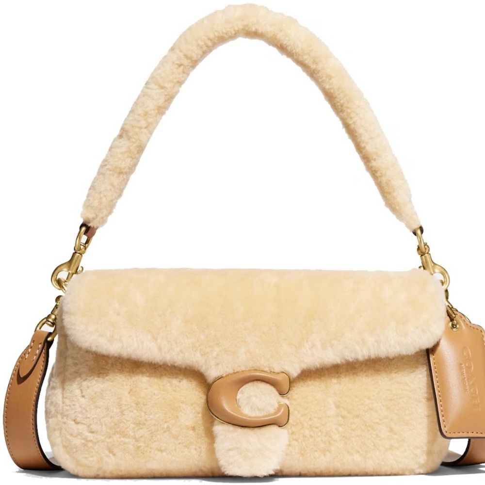 Coach Tan Shearling Tabby Shoulder Bag